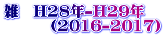 雑　H28年-H29年 　　　（2016-2017）