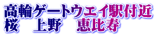 高輪ゲートウエイ駅付近 桜　上野　恵比寿