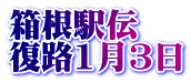 箱根駅伝 復路1月3日